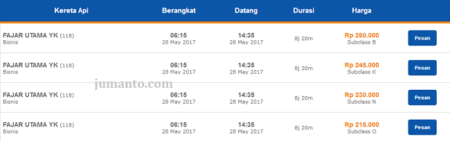 tiket kereta sragen jogja
